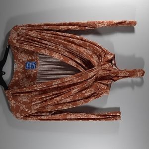 COPY - NWT FREE PEOPLE BROWN & IVORY SPRING COMBO BODYSUIT Sz XS